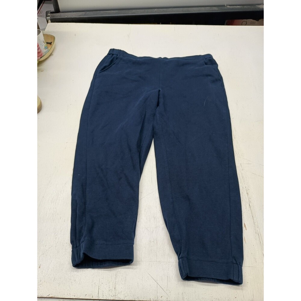 Liz Claiborne Pants Women XL Blue Lounge Capri Casual Comfort Pockets Stretch